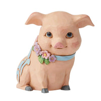 (58970) Jim Shore Pig With Flowers Mini Figurine, 3.25 Inch, Heartwood Creek 6012426