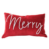 (59033) C & F Merry Ruby Velvet Pillow, 12.00 Inch, Throw Rectangle Beaded A86014100