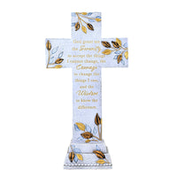 (59133) Religious Serenity Prayer Cross, 12.00 Inch, Tabletop Courage Wisdom 14089