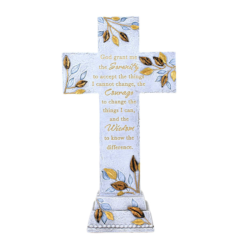 (59133) Religious Serenity Prayer Cross, 12.00 Inch, Tabletop Courage Wisdom 14089