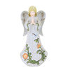 (59137) Religious Praying Angel, 7.25 Inch, Dragonfly Flowers 14395