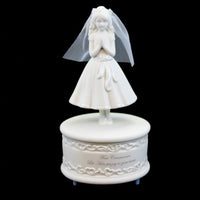 (59144) Religious First Communion Girl Figurine, 6.00 Inch, Musical Veil Prayer 65498.