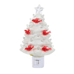 6.75 Inch White Tree Night Light Red Bird Cardinal Electric Plug-In 160321 (59145)