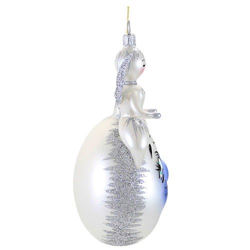 De Carlini Angel Sitting On Silver Moon - - SBKGifts.com