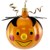 (5918) De Carlini Italian Ornaments Halloween Pumpkin, 3.50 Inch, Italian Halloween Ornament V3197