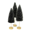 (59191) Bethany Lowe Back To Black Trees, 12.50 Inch, Set Of Three Bottle Brush Trees Lc1629