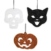 (59207) Bethany Lowe Spooky Silhouette, 2.50 Inch, Halloween Glittered Tin Ornament Tf9136