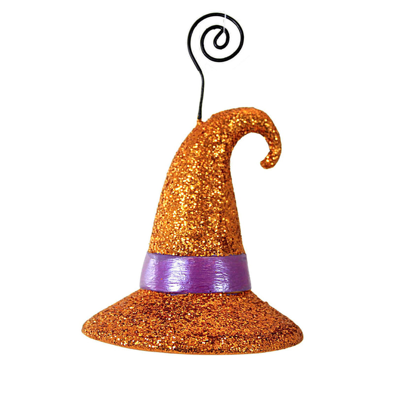 Bethany Lowe Witch Hat Orange Glitter - - SBKGifts.com