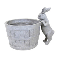 (59215) Roman Bunny Bucket Planter, 7.25 Inch, Outdoor Pot Indoor 15867