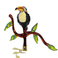 (59237) Morawski Toucan Sitting On A Branch, 4.00 Inch, Ornament Clip On Colorful Bird Zoo 10124