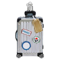 (59263) Old World Christmas Rolling Suitcase,  Inch, Travel Luggage Ornament 32577