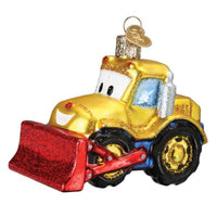 (59269) Old World Christmas Bright-Eyed Bulldozer, 2.75 Inch, Ornament Vehicle Child's Toy 44217