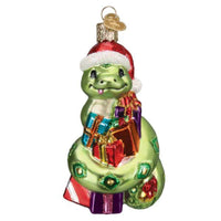 (59271) Old World Christmas Santa Snake, 4.25 Inch, Ornament Wrapped Presents 12682