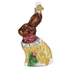 (59272) Old World Christmas Chocolate Easter Bunny, 4.25 Inch, Ornament Foiled Sitting Pink Bow 32581