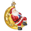 (59277) Old World Christmas Moonlight Santa, 4.00 Inch, Snooze Moon Ornament 40332