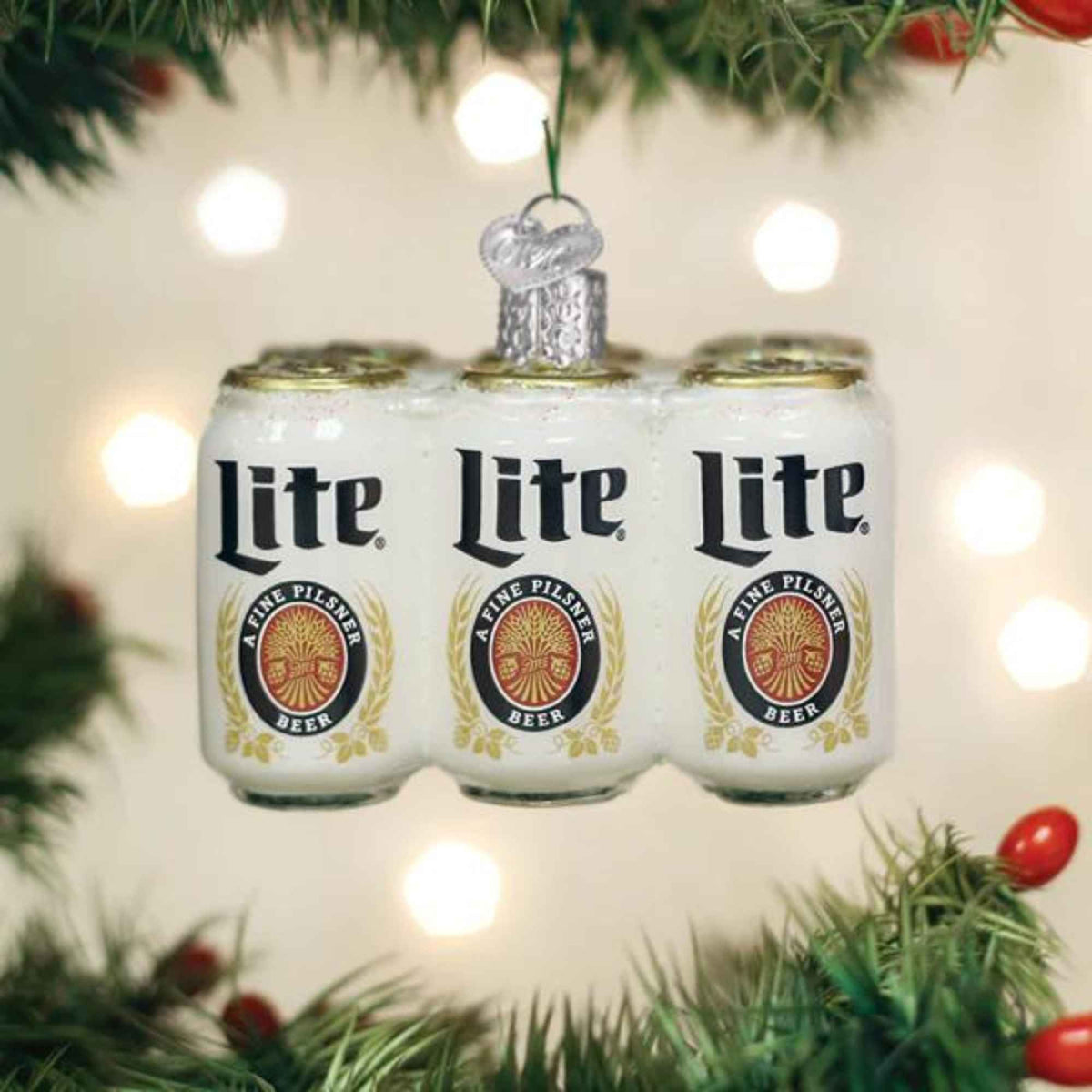 Old World Christmas Miller Lite Six Pack - - SBKGifts.com