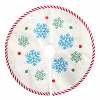 (59354) Old World Christmas Mini Snowflake Tree Skirt, 12.00 Inch, Embroidered Flakes Blue Green 89756