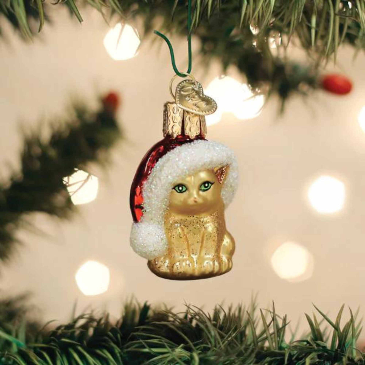 Old World Christmas Mini Santa's Kitten - - SBKGifts.com