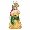 (59401) Old World Christmas Mini Teddy Bear, 2.00 Inch, Gumdrops Collection Santa Hat 85260