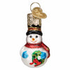 (59404) Old World Christmas Mini Snowman, 2.00 Inch, Ornament Wreath Blue Mittens 86500