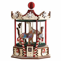 (59412) Old World Christmas Christmas Carousel, 6.00 Inch, Giraffe Horse Tiger Reindeer 80056