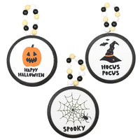 (59621) Ganz Fun Halloween Disk Ornaments, 7.75 Inch, Pumpkin Spider Hocus Pocus Ca183743