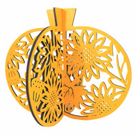 (59701) Ganz Laser Cut Pumpkins Set/3, 8.00 Inch, Leaves Sunflowers Gourd Acorn Er70576