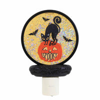 (59708) Ganz Black Cat Night Light, 6.25 Inch, Black Cat Pumpkin Mh190311