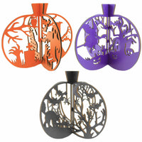 (59709) Ganz Laser Cut Pumpkins Lg, 8.00 Inch, Bats Cat Spider Web Eh70571