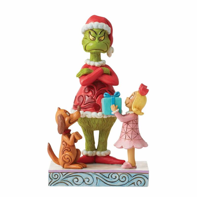 (59793) Jim Shore Max And Cindy Giving Gift To Grinch, 7.25 Inch, Present Dog 6012698