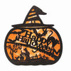 (59804) Roman Happy Halloween Lighted Pumpkin, 13.00 Inch, Witches Hat Bat Cat 136372