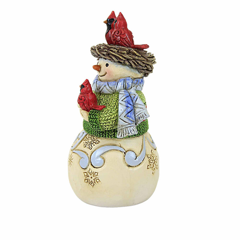 Jim Shore Snowman With Nest On Head Mini - - SBKGifts.com