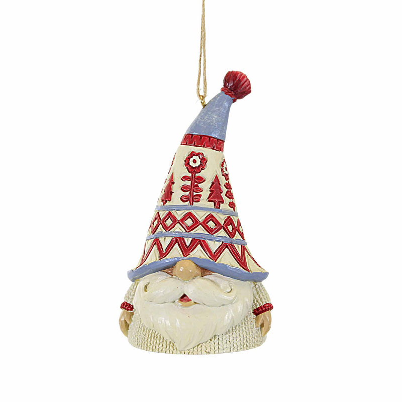 4.25 Inch Nordic Noel Gnome White Sweater Ornament Heartwood Creek 6013252 (59821)