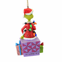 Jim Shore Grinch Sitting Present Wrapped - - SBKGifts.com