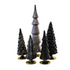 (59839) Cody Foster Black & Gray Glass Tree St/5, 16.50 Inch, Halloween Gold Base 49272Sw