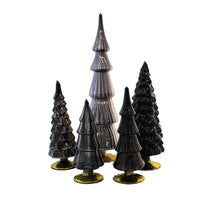 (59839) Cody Foster Black & Gray Glass Tree St/5, 16.50 Inch, Halloween Gold Base 49272Sw