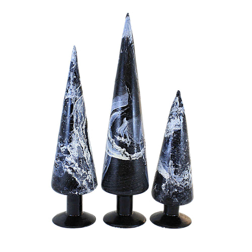 Craftoutlet.Com Black & White Swirl Glass Trees - - SBKGifts.com