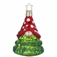 (60001) Inge Glas Tree Gnome With Red Hat, 3.25 Inch, Christmas Ornament Tree 10139S023