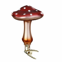 (60027) Inge Glas Forest Mushroom, 3.25 Inch, Clip-On Ornament Spring Christmas 10046S023