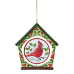 4.50 Inch Cardinal Birdhouse Ornament Rotating Middle Merry Bright 6013133 (60037)