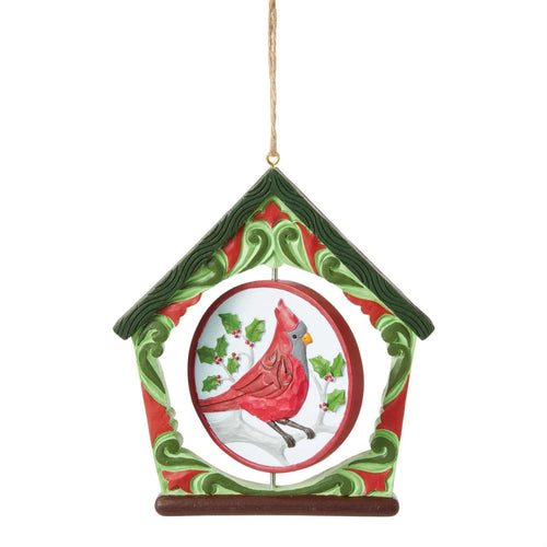 Jim Shore Cardinal Birdhouse Ornament - - SBKGifts.com