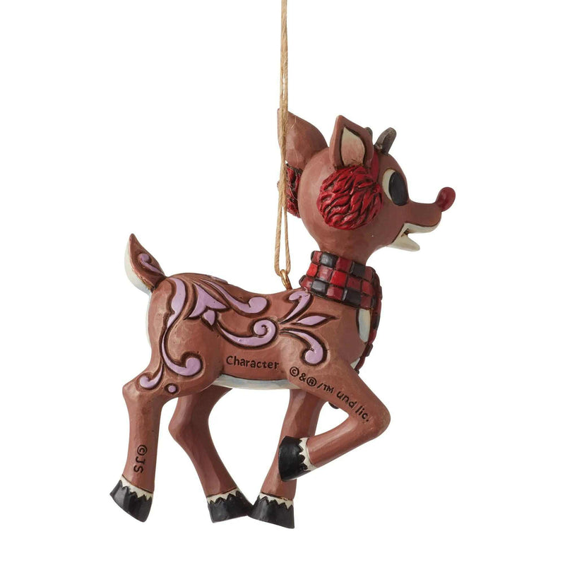 Jim Shore Rudolph With Earmuffs Ornament - - SBKGifts.com