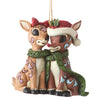 (60131) Jim Shore Rudolph & Clarice Ornament, 3.00 Inch, Traditions Red-Nosed Reindeer 6012719