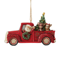 (60133) Jim Shore Rudolph In Truck With Friends, 2.75 Inch, Red Nosed Reindeer Clarice 6013805