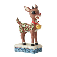 (60137) Jim Shore Rudolph With Oversized Jingle Bell, 7.25 Inch, Red Nosed Reindeer Traditions 6012716