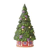 (60143) Jim Shore All Spruced Up, 8.50 Inch, Led Tree Star Pattern Base 6012902