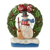 (60145) Jim Shore May Your Holidays Be Wreathed In Joy, 7.00 Inch, \Snowman Light Up Wreath 6013744