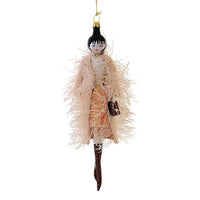 (60157) De Carlini Paisley Shruts In Peach Fringe Coat, 7.00 Inch, Ornament Italian Diva Shopping Ladies Style 5Th Avenue Do7753