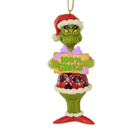 (60169) Jim Shore 100% Grinch, 5.00 Inch, Dr. Seuss Ornament 6012712