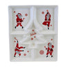 (60199) Tag Dancing Santa Divided Dish, 1.25 Inch, Snowflakes Hohoho Candy Cane G15788